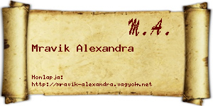 Mravik Alexandra névjegykártya